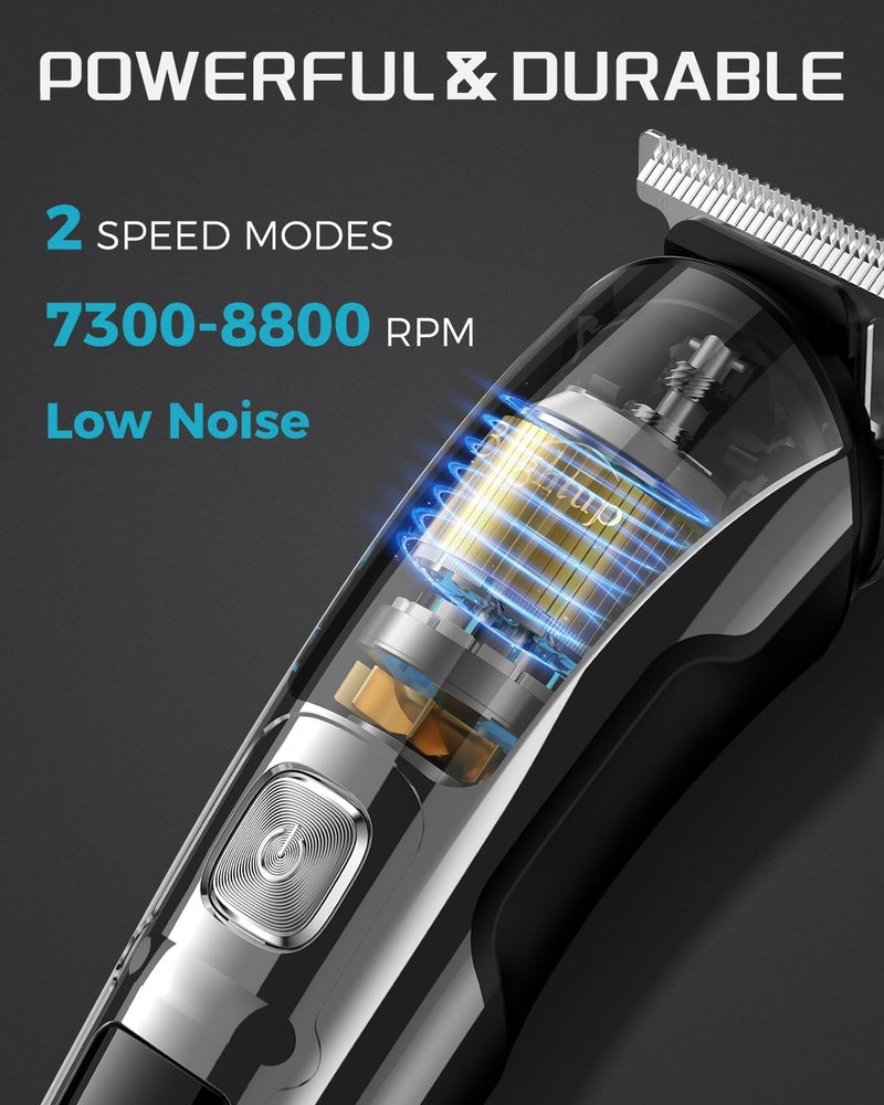 Brightup Beard Trimmer for Men - Electric Razor & Shaver, Cordless Hair Clippers Trimmers Set, IPX7 Waterproof Mens Grooming Kit for Shaving Face, Mustache, Body, Ear, Nose Hair Trimmer, Gifts for Men - Image 3